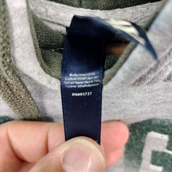 Michigan State Spartans Hoodie Sweatshirt Mens M Green Gray Ouray Spellout VTG - Picture 11 of 15